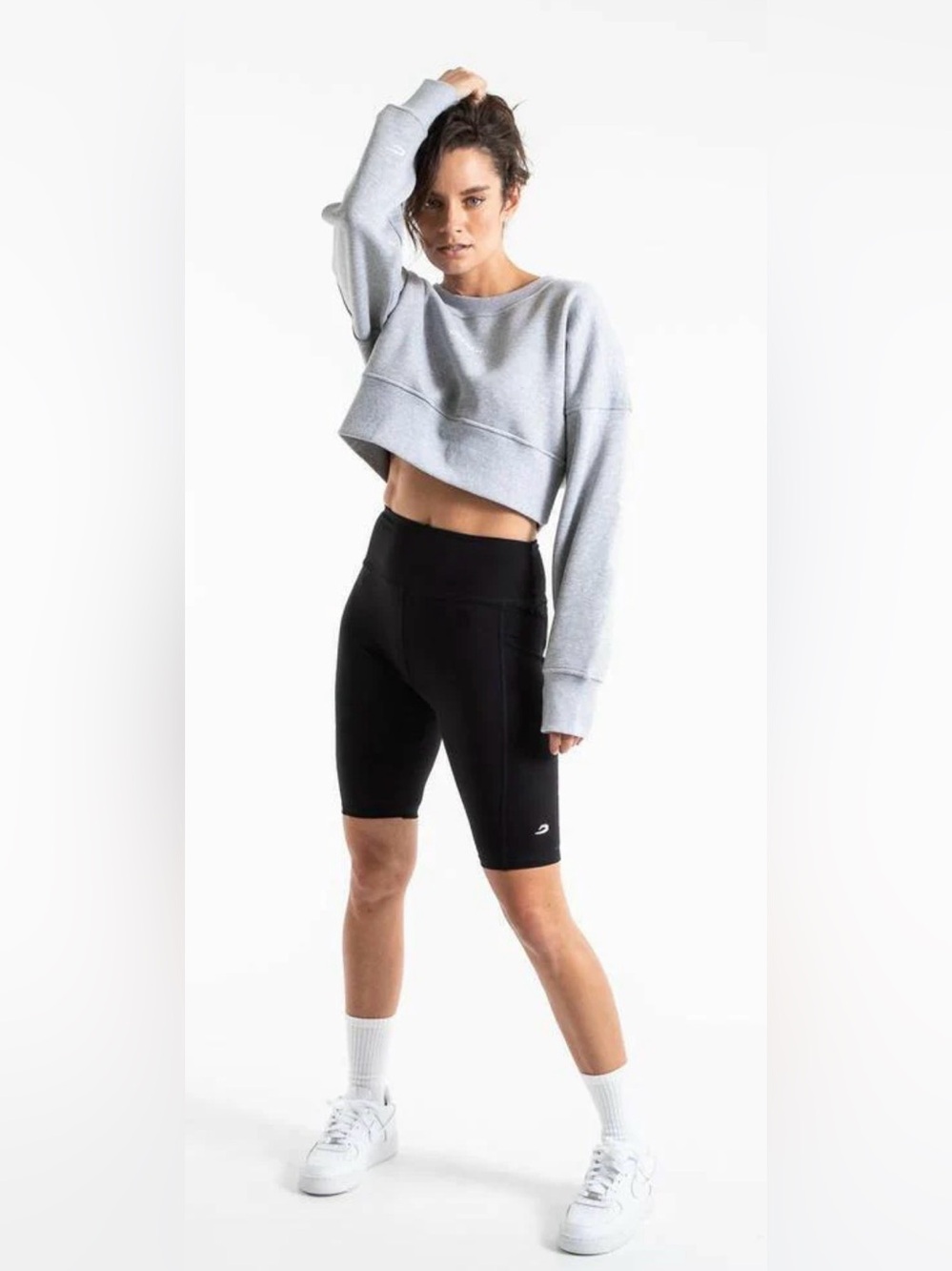 BOXRAW WOMEN JOHNSON CROPPED SWEATSHIRT -GREY